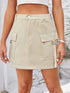 'Lilith' Buttoned Denim Skirt With Pockets - Celes Fashion